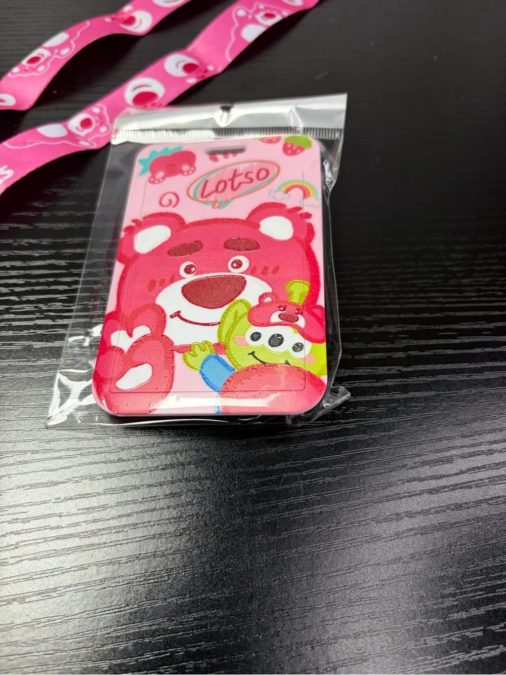 Lotso Pink Character Lanyard with Card Holder